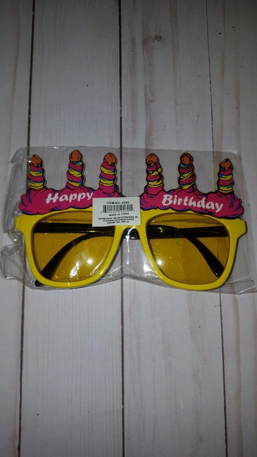 Novelty Happy Birthday glasses gift favor party birthday Yellow gag gift C3