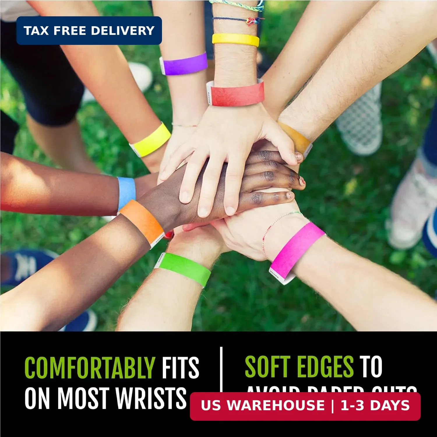 200 Wristco Tyvek Wristbands for Events, 20-Color Variety Pack – Tamper-Proof De