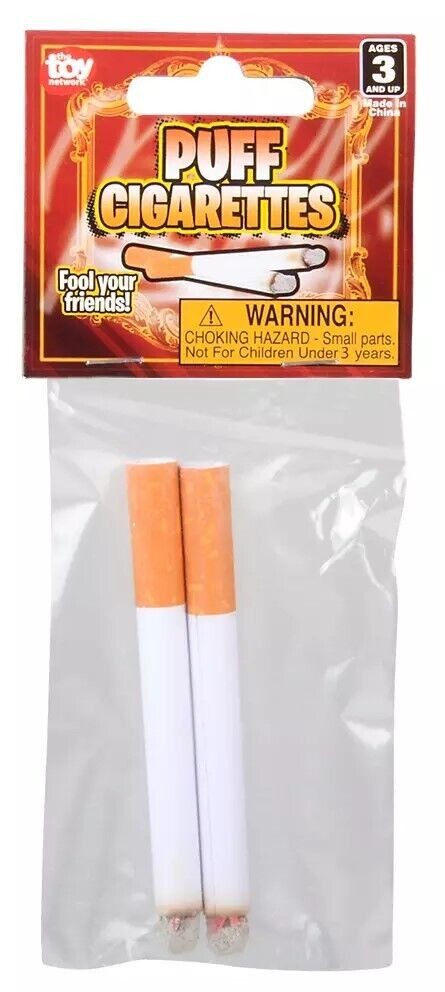 2 JOKE PUFF CIGARETTE – Fake Smoke Magic Trick Gag Prop Costume Accessory Toy
