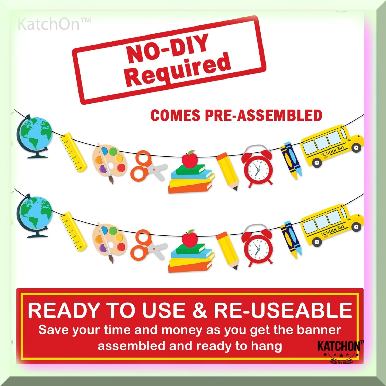 School Spirit Celebration Kit with 10ft Banner and Apple Paper