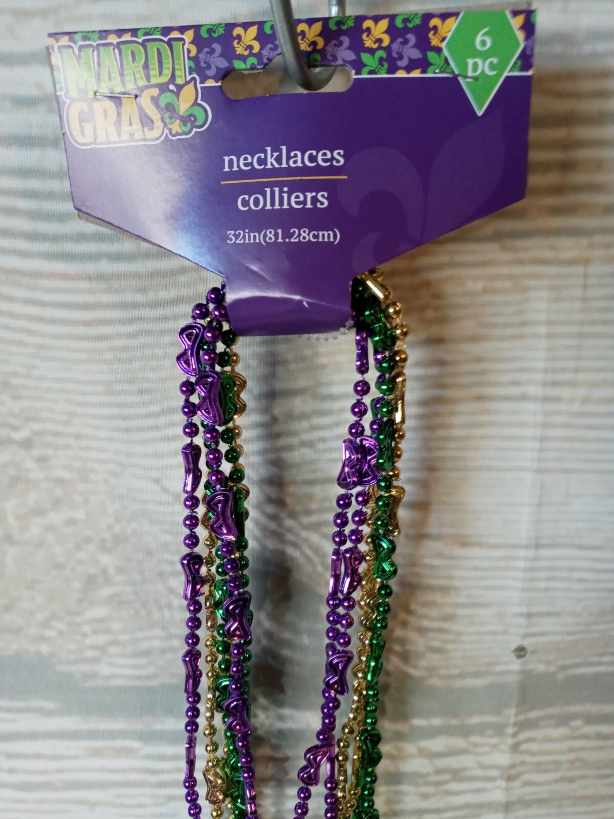 New! 6 Mask Mardi Gras Beads Necklace Motorcycle Bike Rally Throw Bead Party
