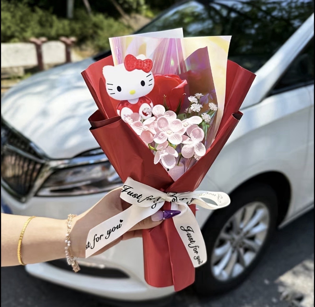 Kawaii Hello Kitty Sanrio Artificial Flower Bouquet Christmas Gift Valentine’s