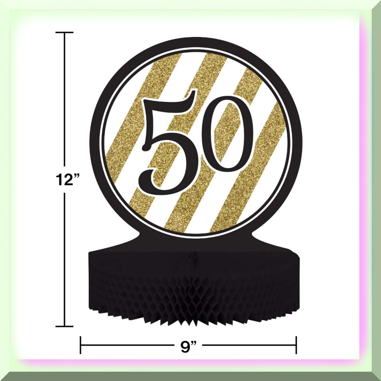 Black and Gold Centerpiece 12×9 inches