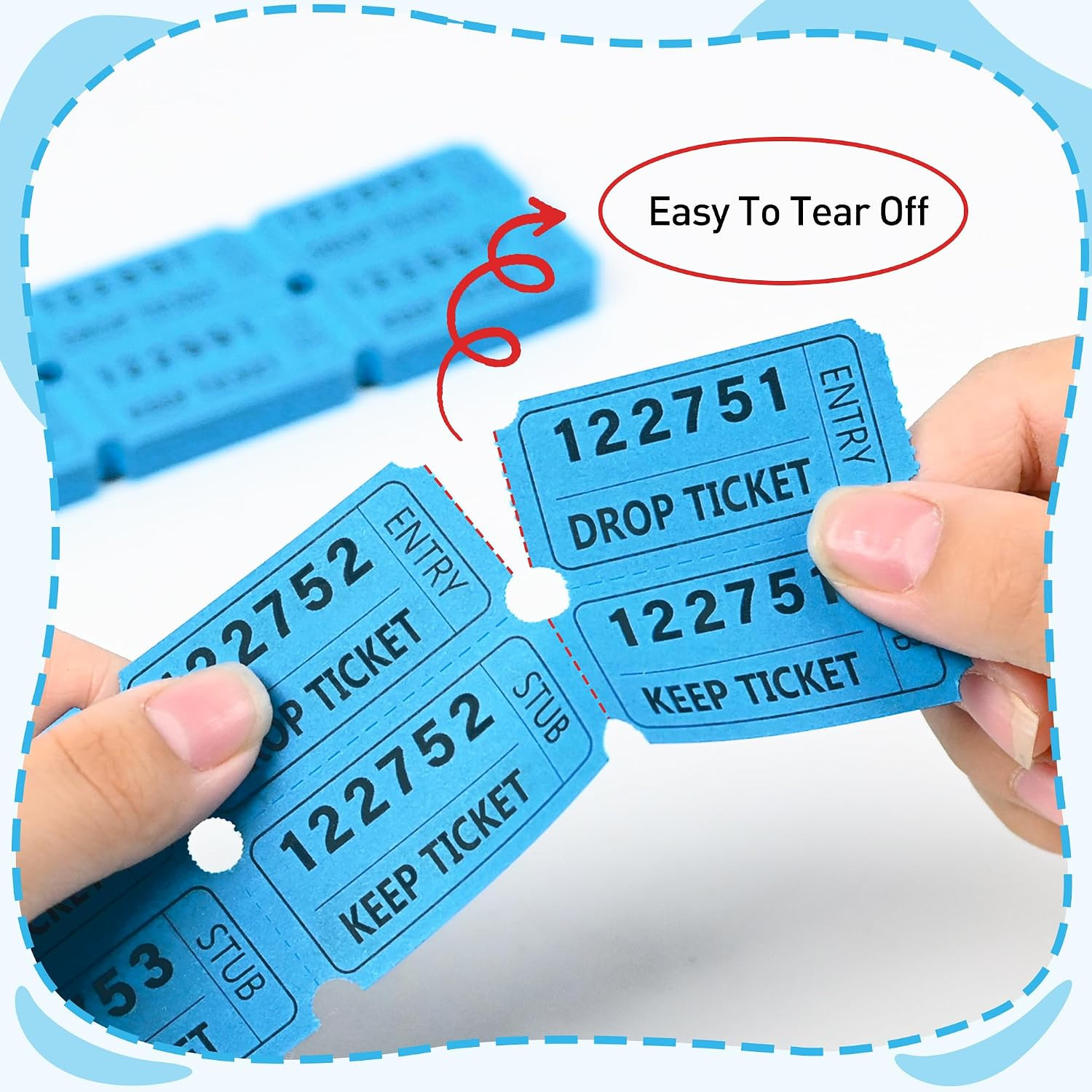 2″x2″ Blue Raffle Tickets, 2000 pcs Large Bold Numbers Tickets for Raffle, Do…