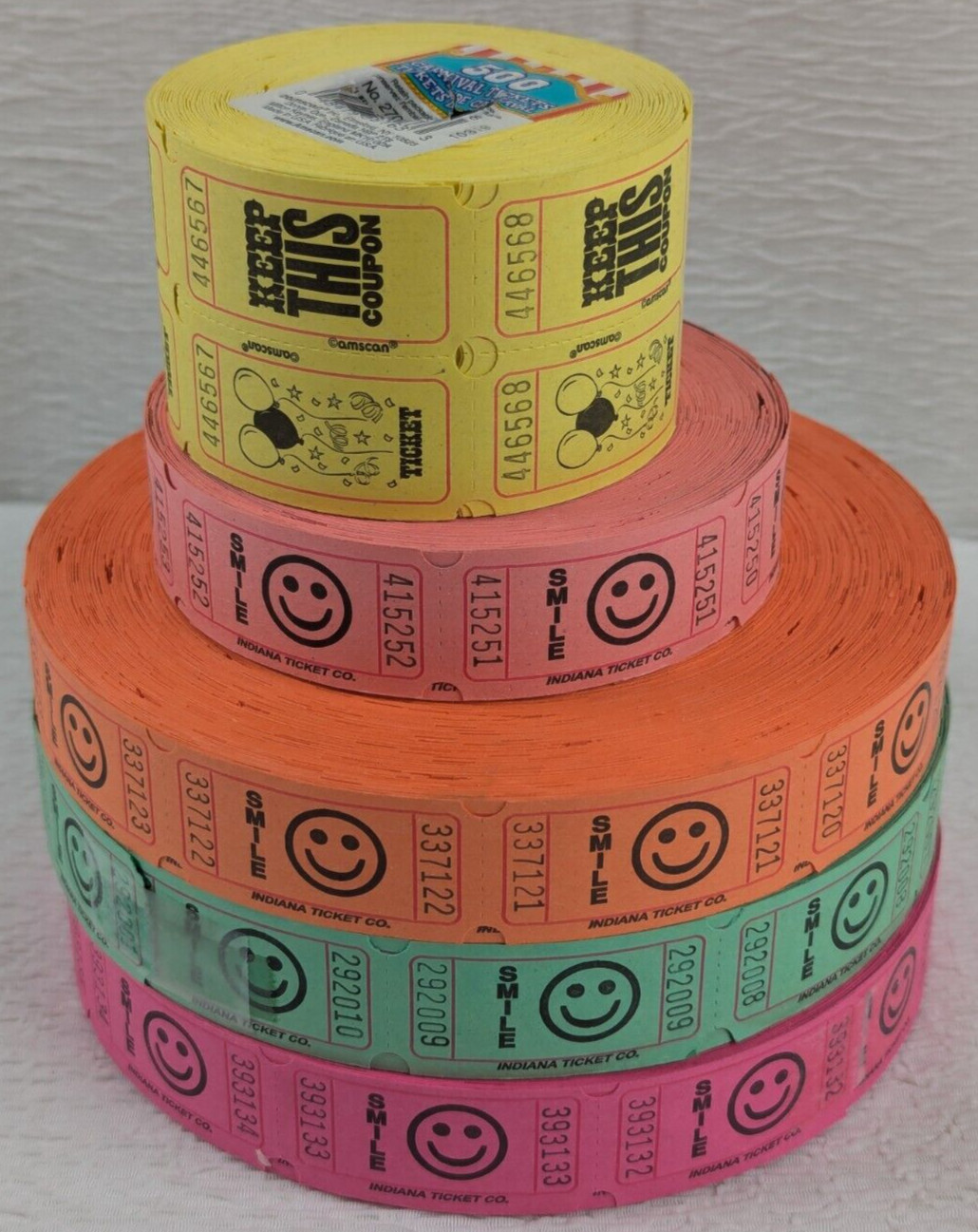 Raffle Tickets – 5 Rolls – Event Drawings – School Carnivals – Numbered