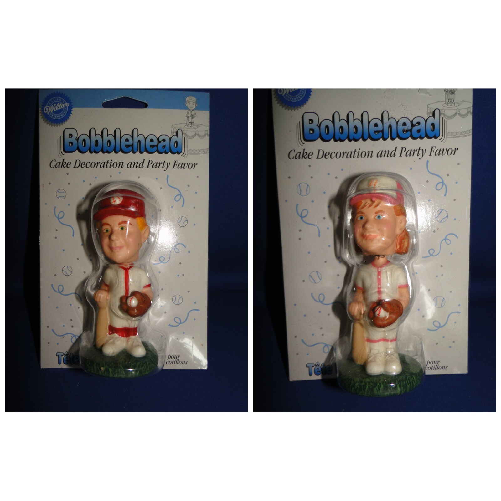 New Wilton Baseball Softball Boy or Girl Bobblehead Cake Decoration Party Favor
