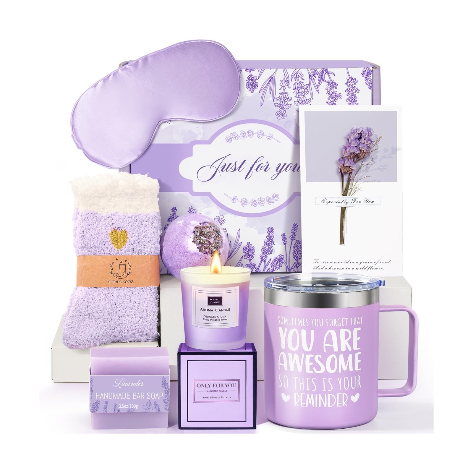 Birthday Gifts for Women Lavender Spa Gift Basket for Women Self Ca… Fast Ship