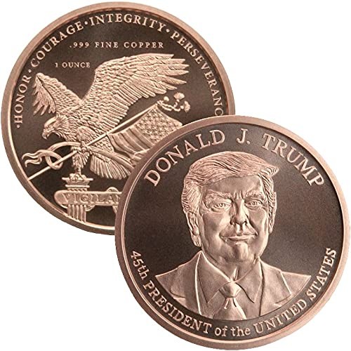 1 oz .999 Pure Copper Medallion 1.54 inches, Donald J Trump – 45th President