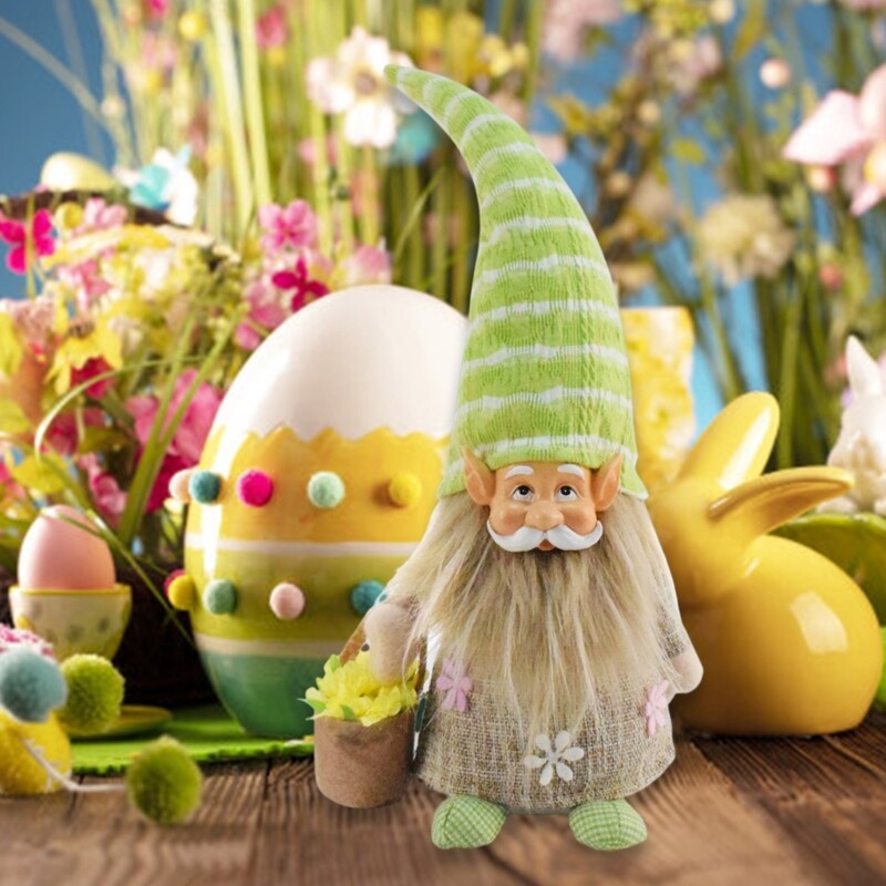 Handmade Dwarf Doll Figurine Easters Gnomes Ornament for Outdoor and Indoor Use