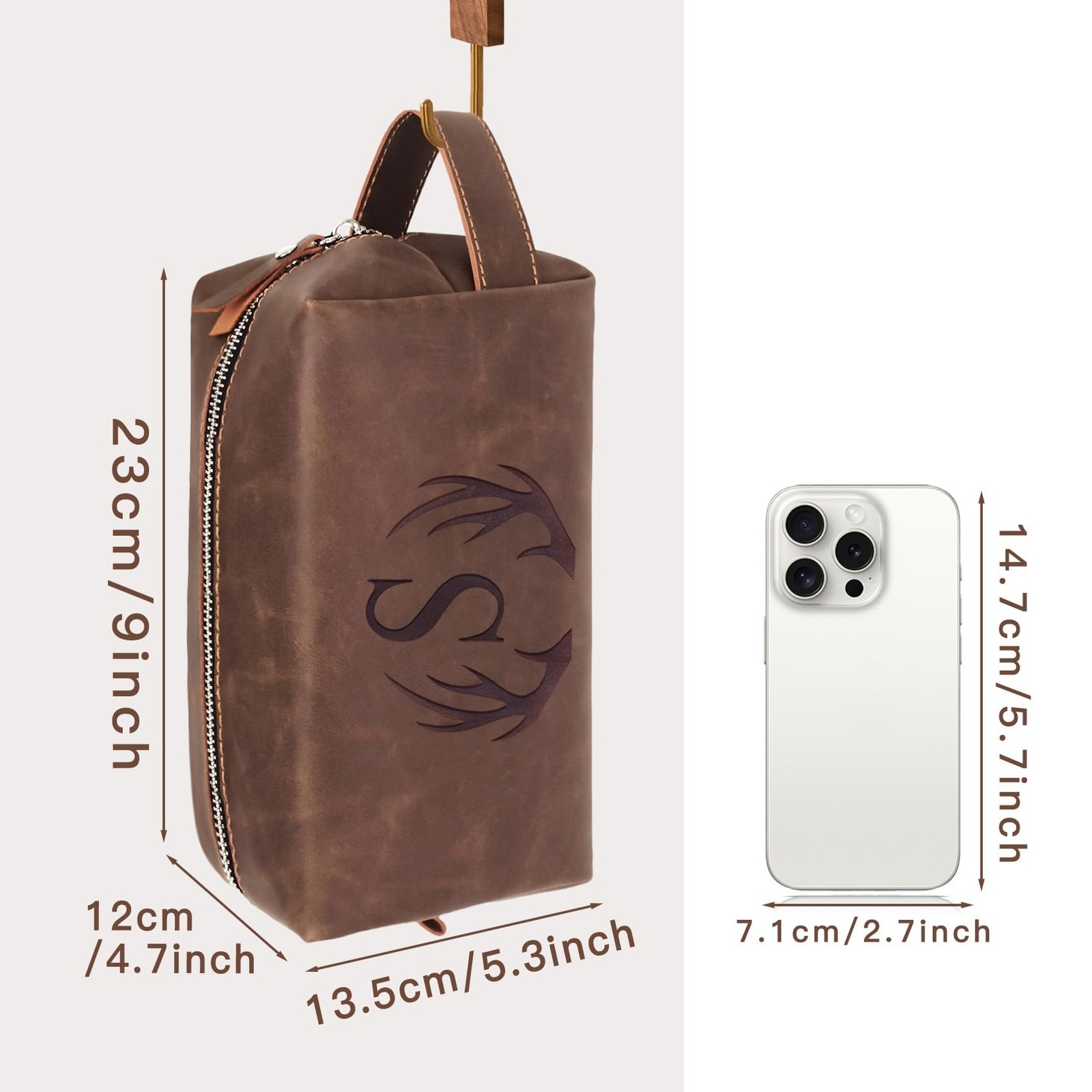 Unique Fathers Day Birthday Gifts Engraved Initial Travel Toiletry Bag for Me…