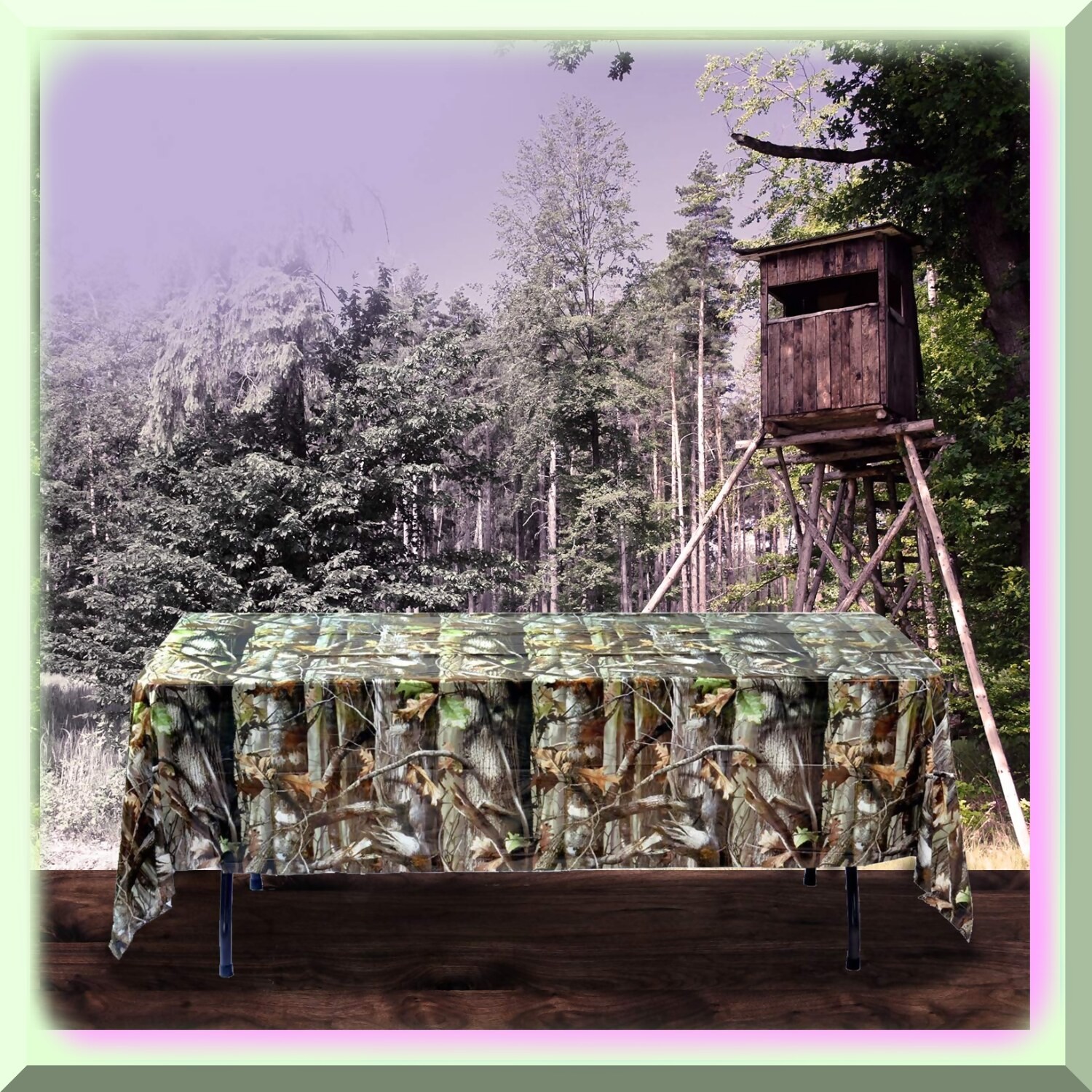 Camouflage Table Cover 108×54 Inches PVC