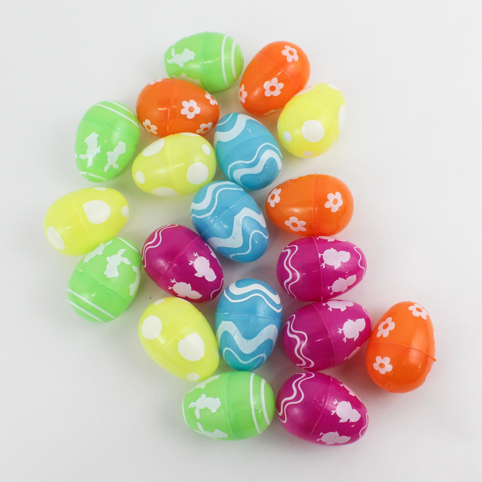 Large Plastic Egg Container With Decorative Plastic Easter Eggs, 40 Count