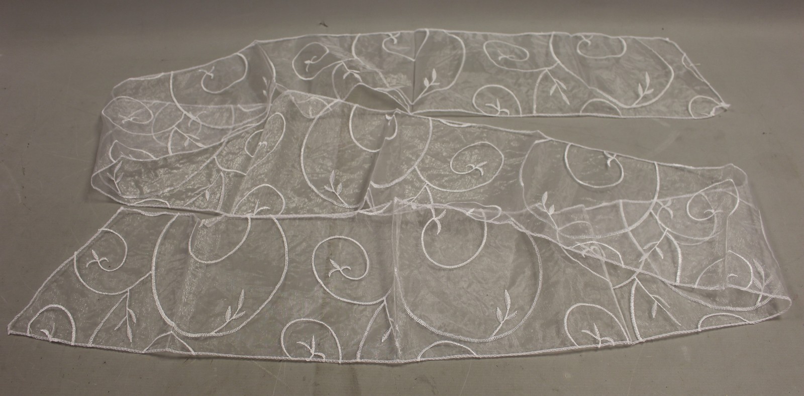 White Organza Sash Table Runner – 7″ x 108″ – Wedding Bridal Showers Decor