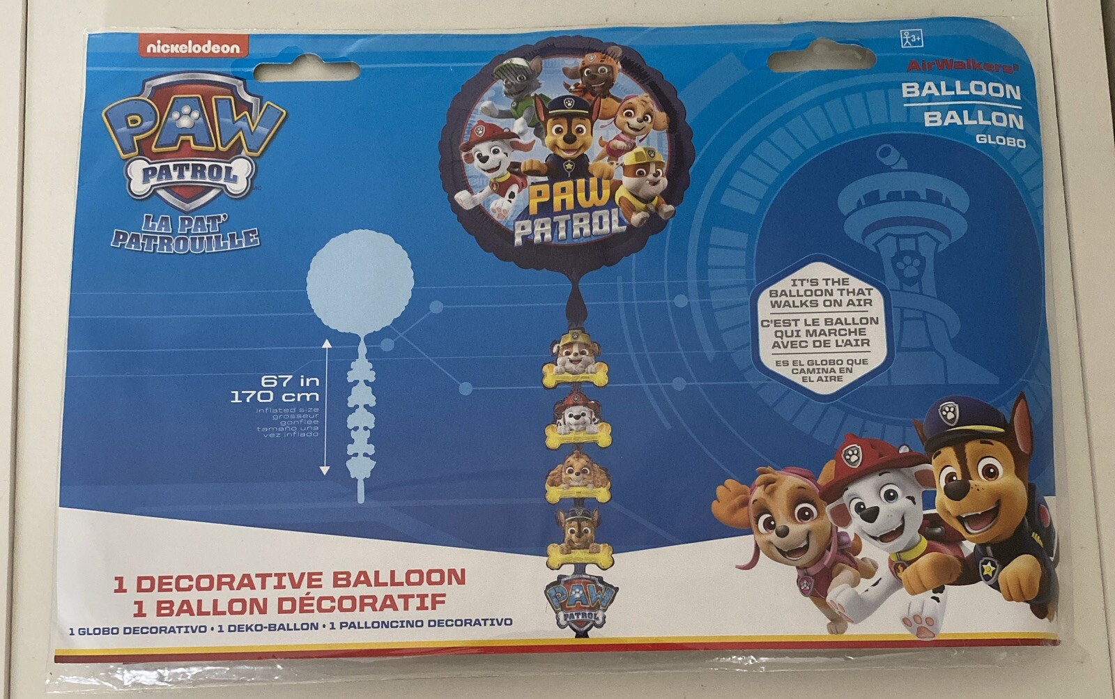 Paw Patrol Air Walker Ballon 67” Tall New