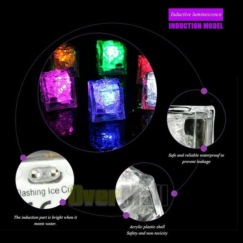 4-120x Light Up Ice Cube for Drinks Multi-Color LED Ice Cubes for Ice Cube Light
