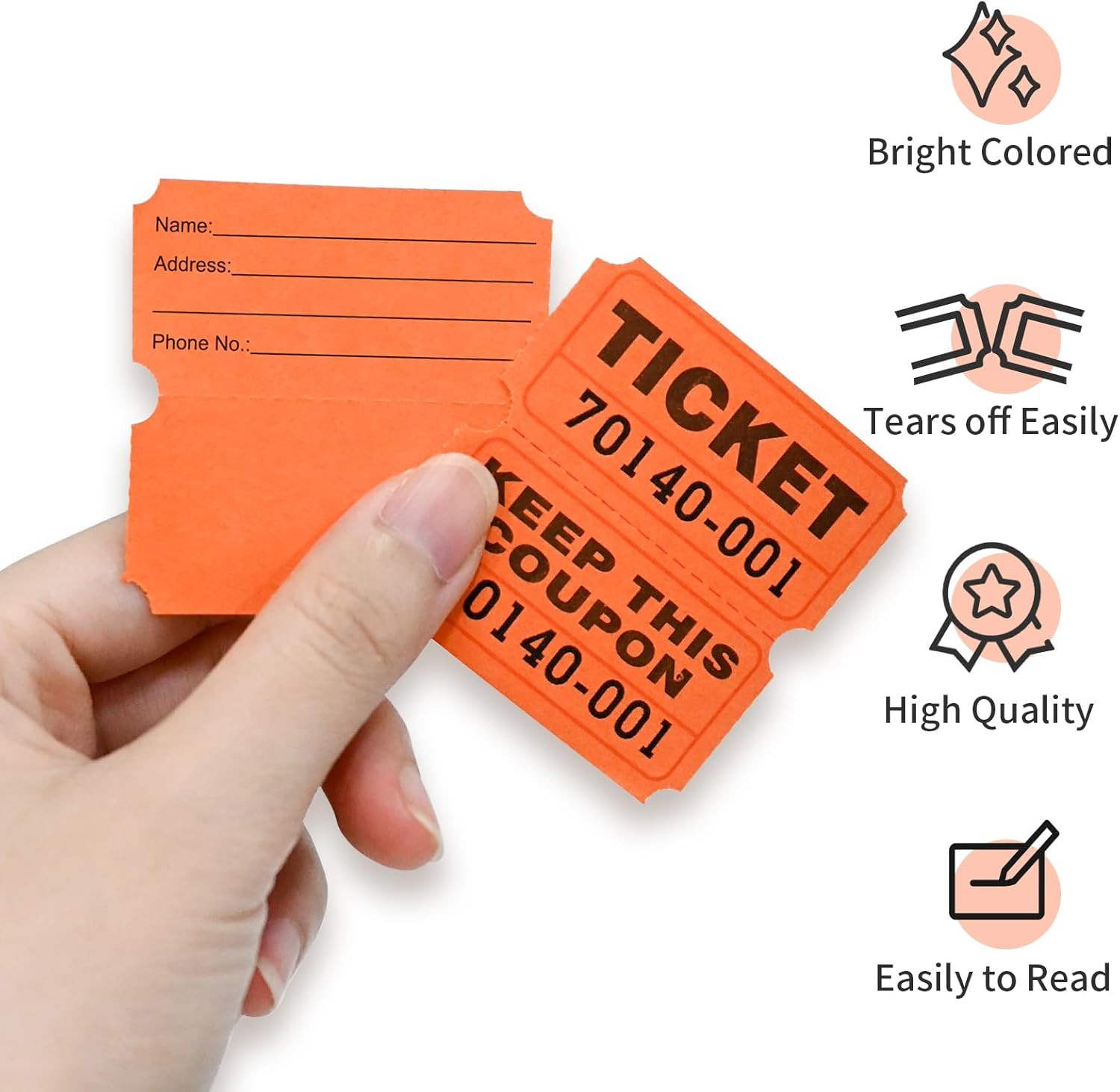 Raffle Tickets Double Rolls 1000 per Roll 50/55 Raffle Tickets for Events,Carniv
