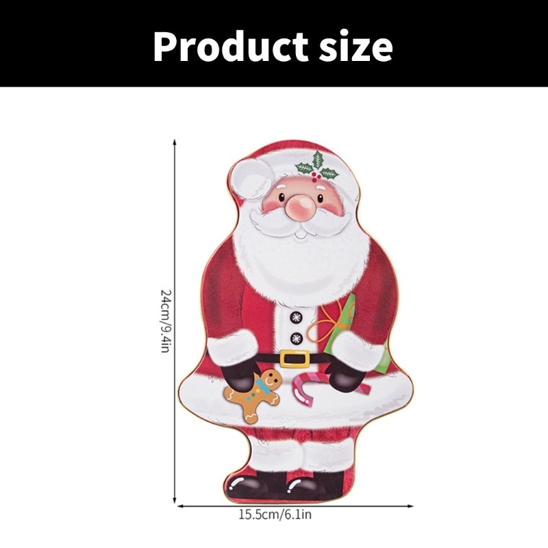 Durable Tin Candy Container Box Feature Santa Designs For Christmas Gatherings
