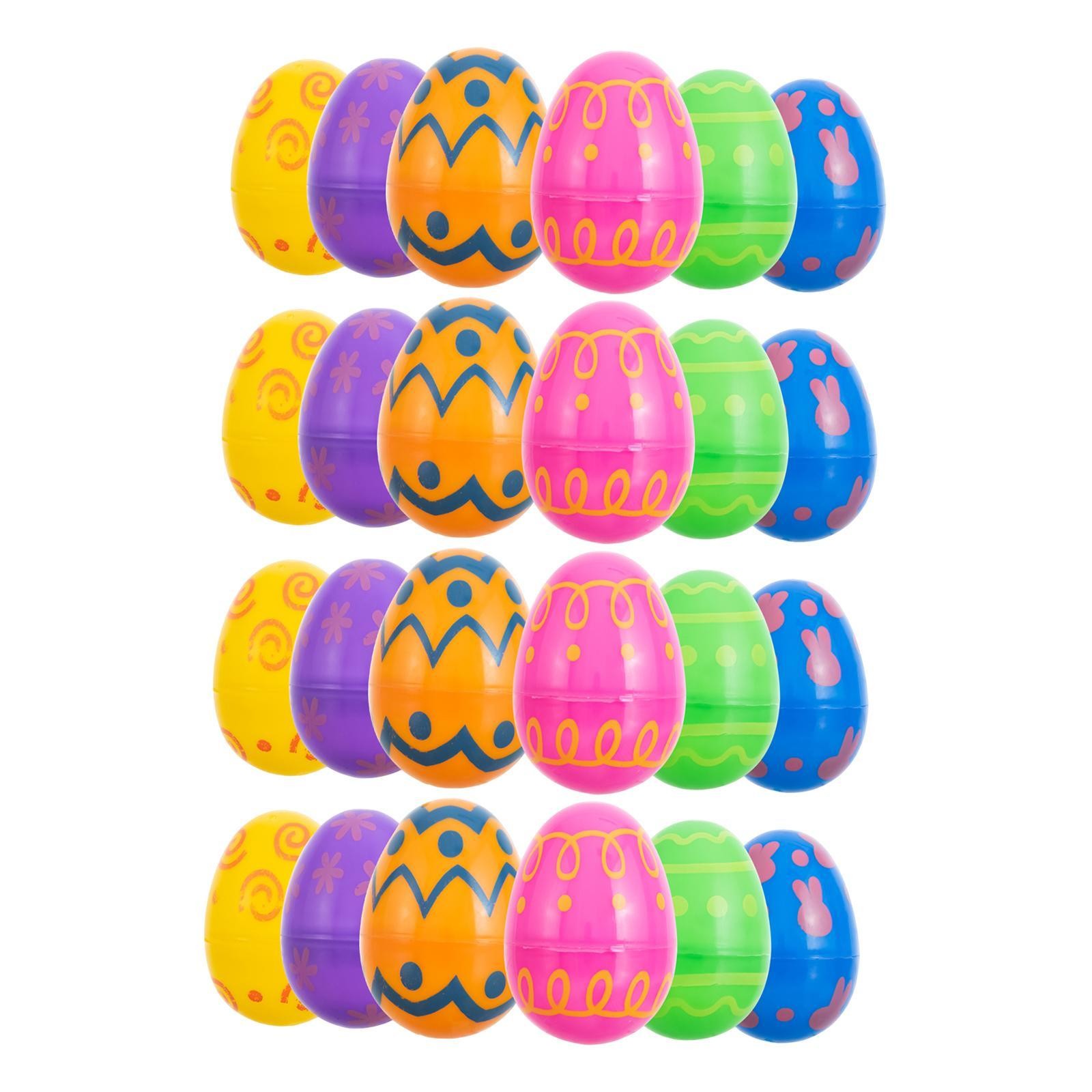 24 Pieces Fillable Easter Eggs Empty Colorful Decorative Multifunctional for