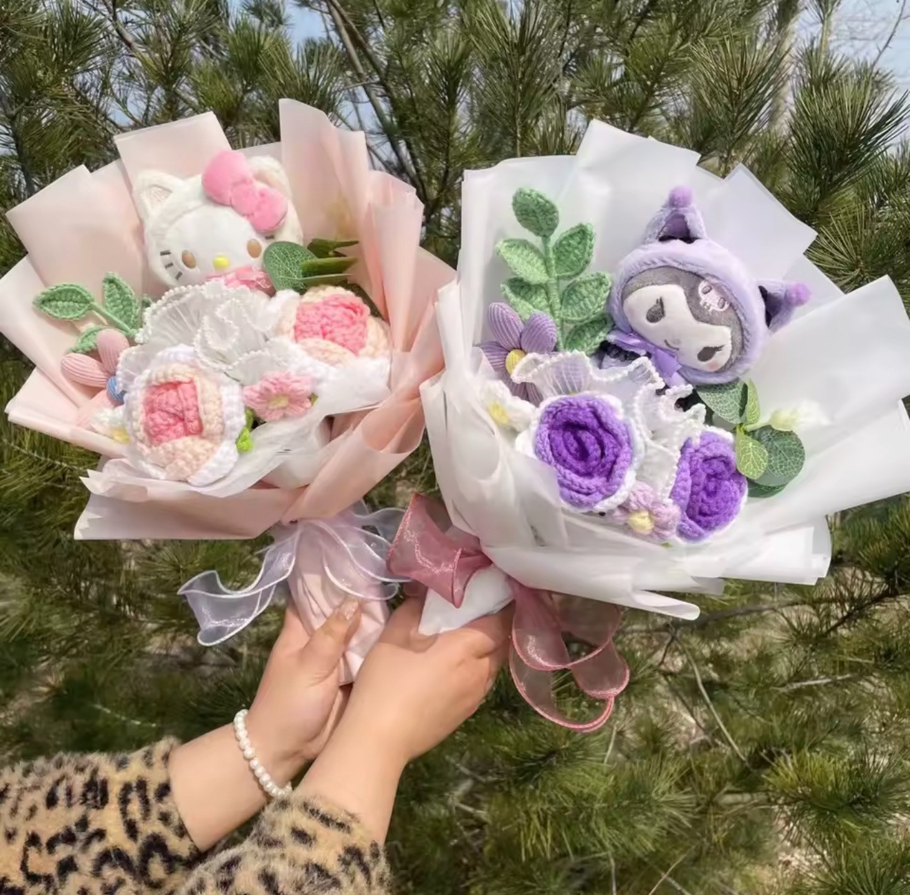 Kawaii Hello Kitty Sanrio Artificial Flower Bouquet Christmas Gift Valentine’s