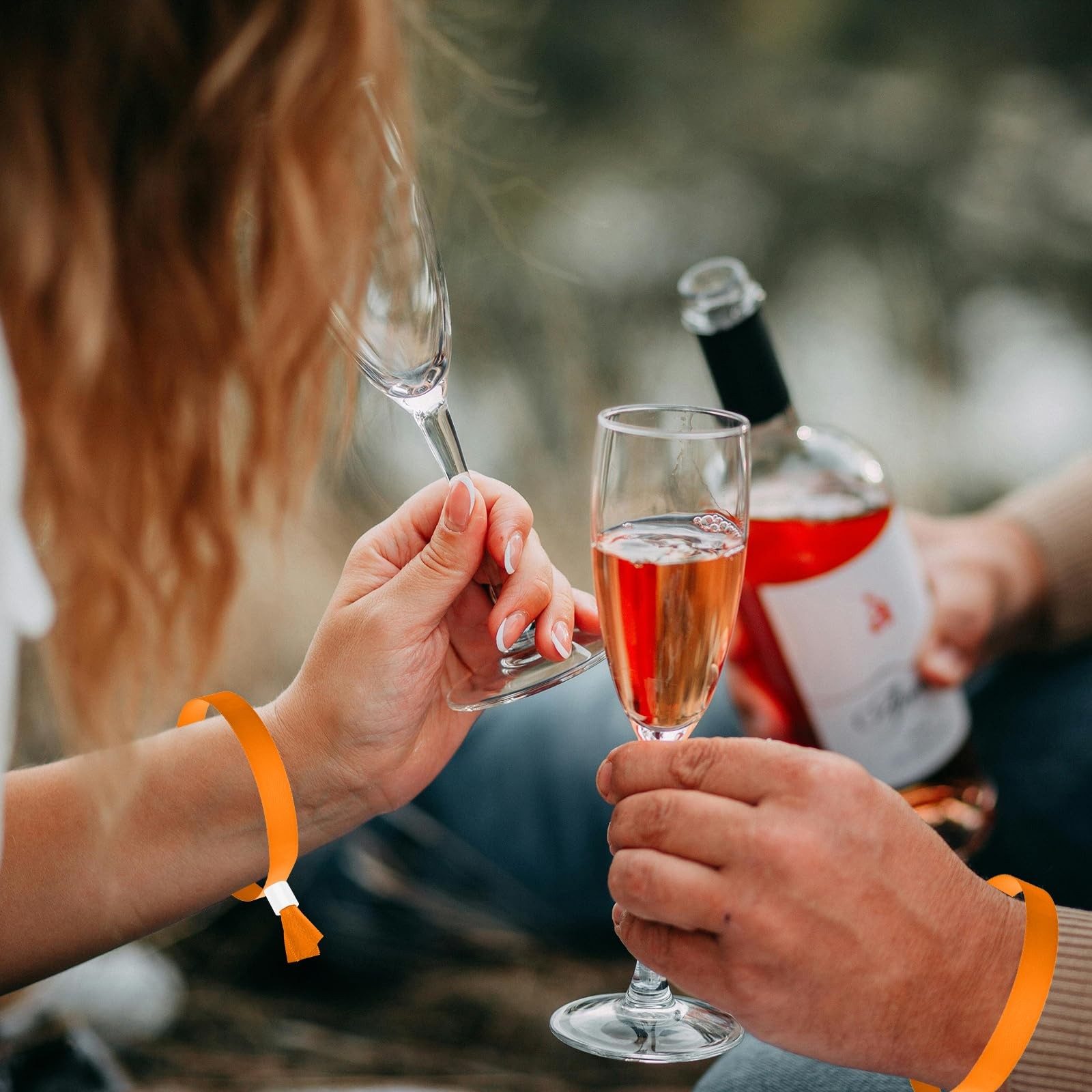 100 PCS Orange Event Wristbands Admission Party 13.7×0.59 Inch