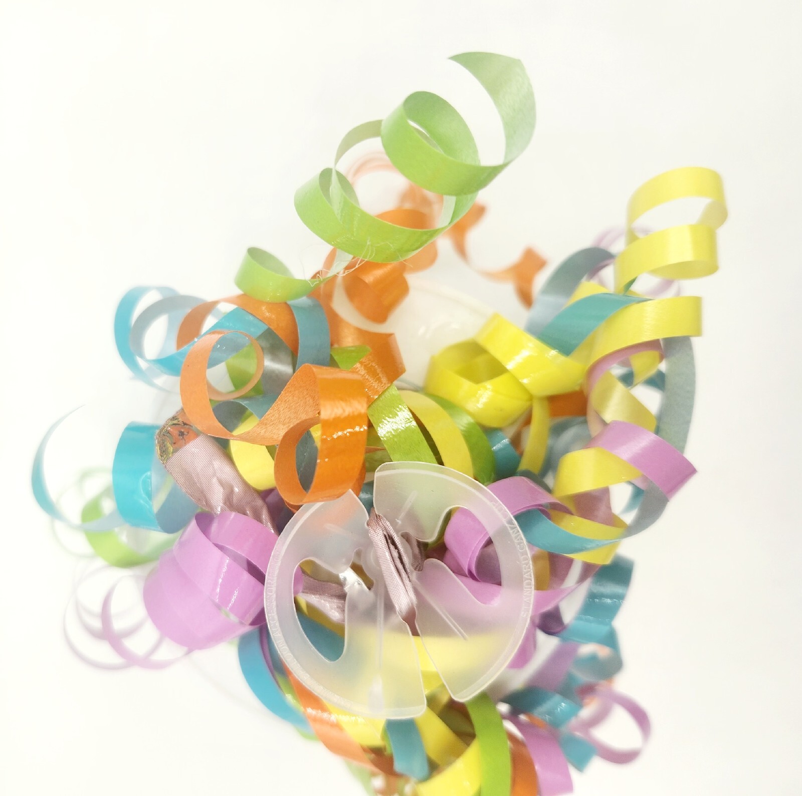 U Fill Em Party Trinket Container w/ Curly Ribbons, Balloon Holder, BRAND NEW