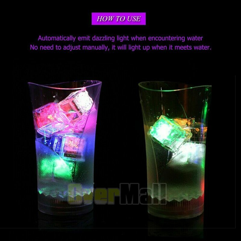 4-120x Light Up Ice Cube for Drinks Multi-Color LED Ice Cubes for Ice Cube Light