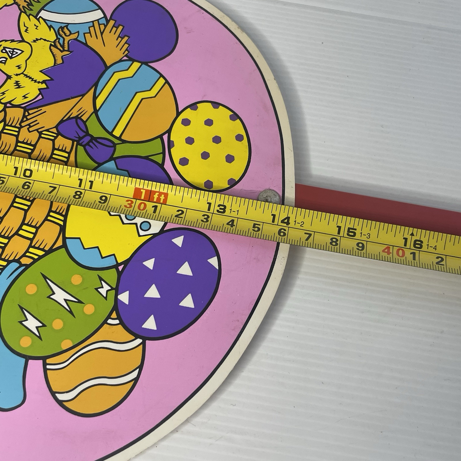 Vintage Easter Decoration Sign Egg Shape on Stick Garden Yard Decor Bunny