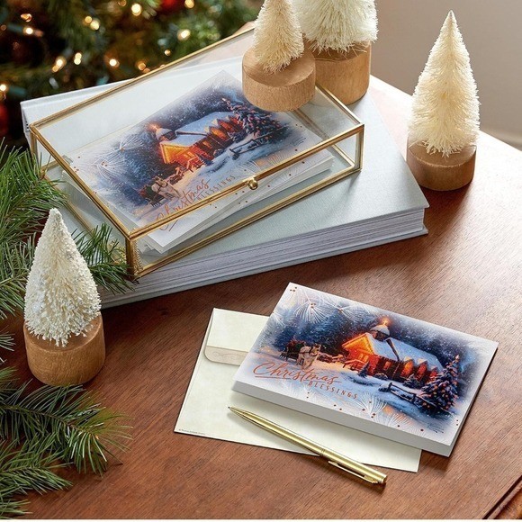 Hallmark Thomas Kinkade Christmas Chapel Boxed Cards 16ct Christmas Blessings