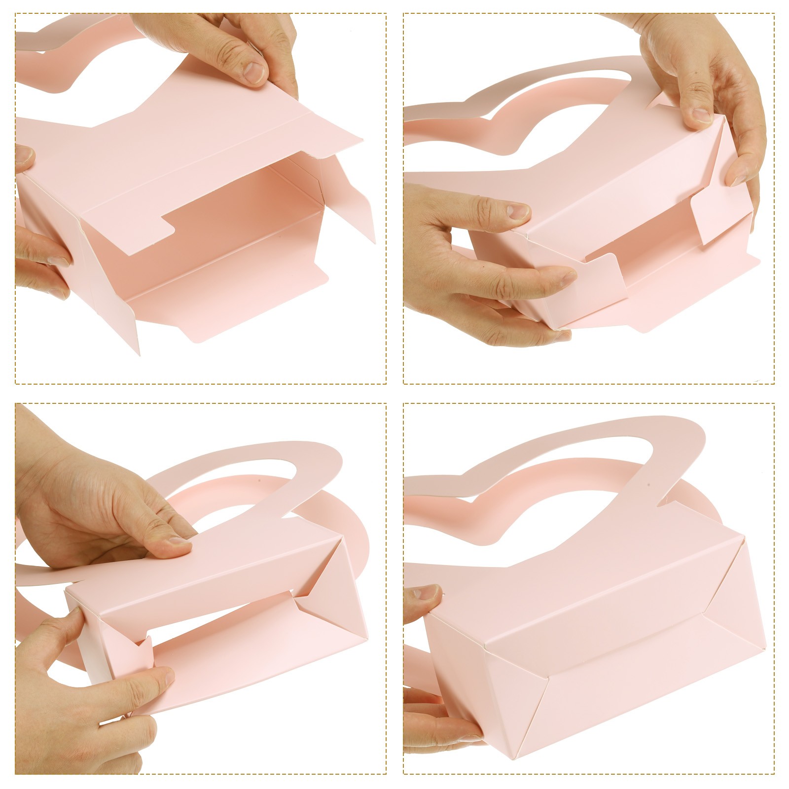 Heart Shaped Flowers Boxes, 12 Pack Bouquet Gift Bags with Handle for Wedding