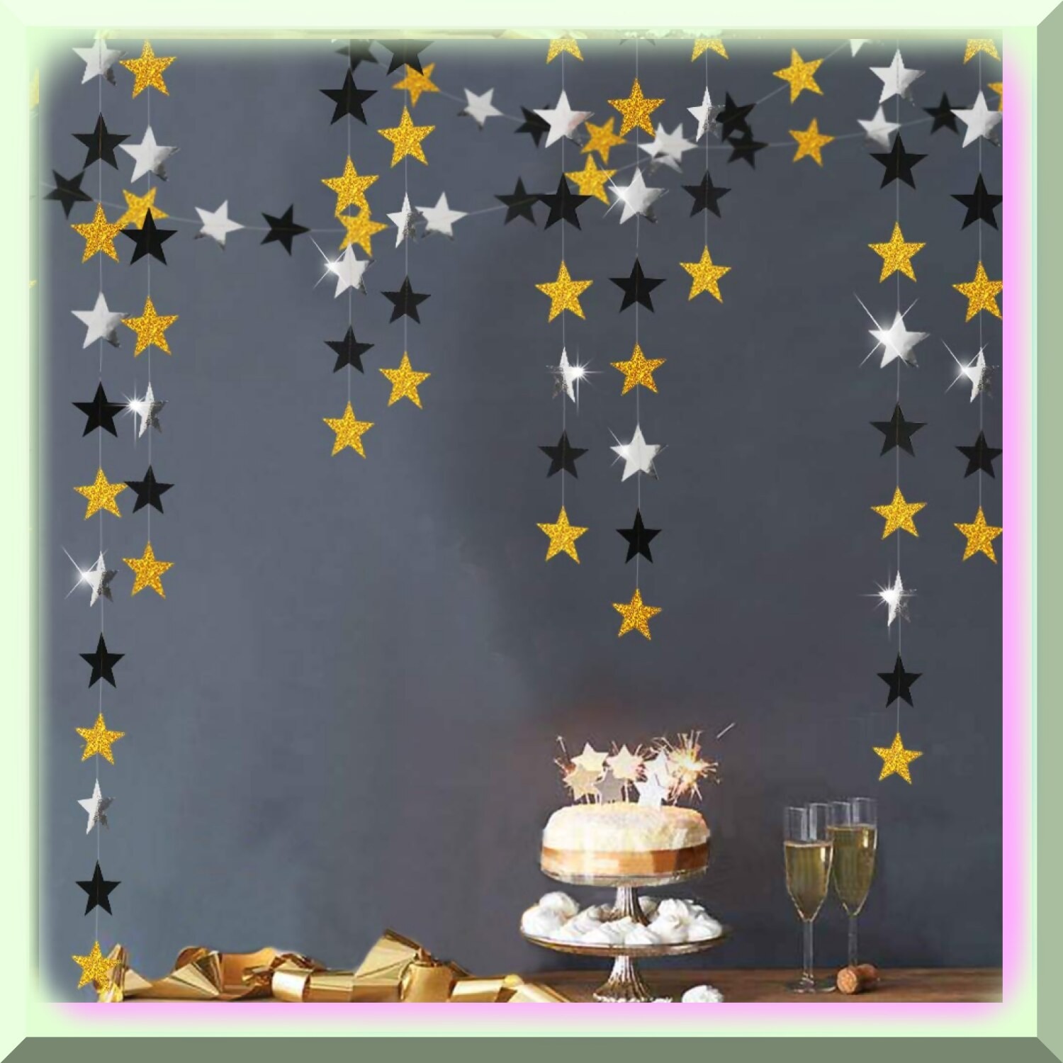Night Sky Celebration Kit with Gold Stars and Streamers