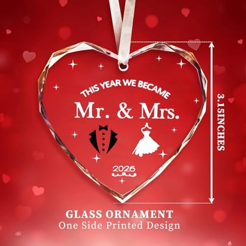 2026 – Gifts for Husbands and Wives of Couples, Brides, Heart-shaped White-1