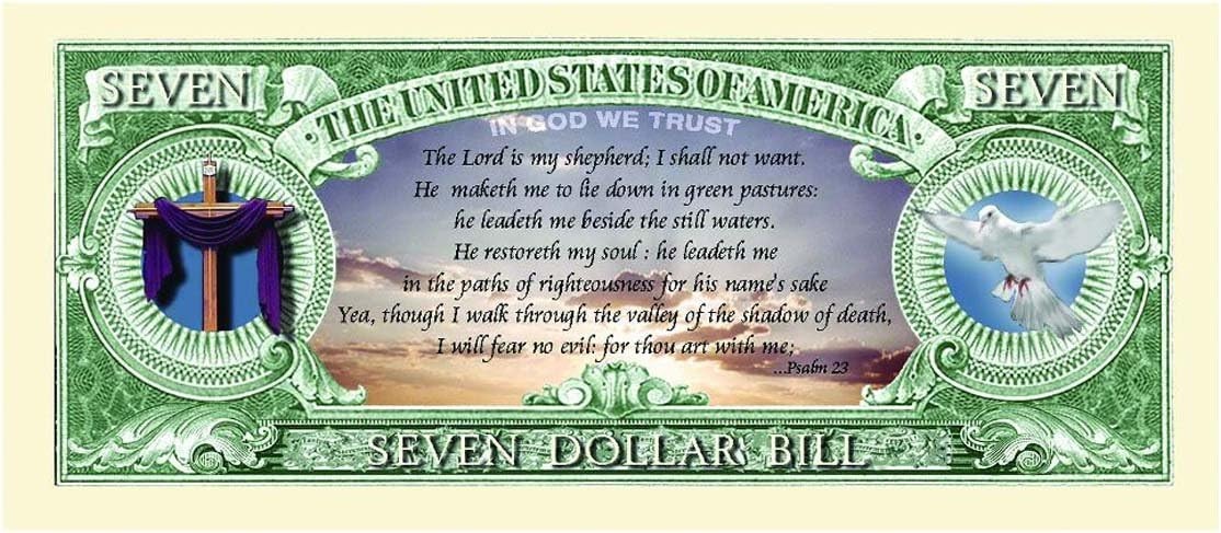 Set of 1000 – Jesus Christ Praise The Lord Christian Religious Novelty $7 Bills