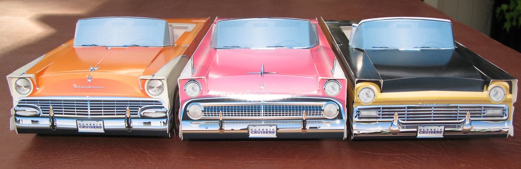 6 ~ Classic Ford Cardboard Cars Kids Food Box Tray Party Favor Table Center *