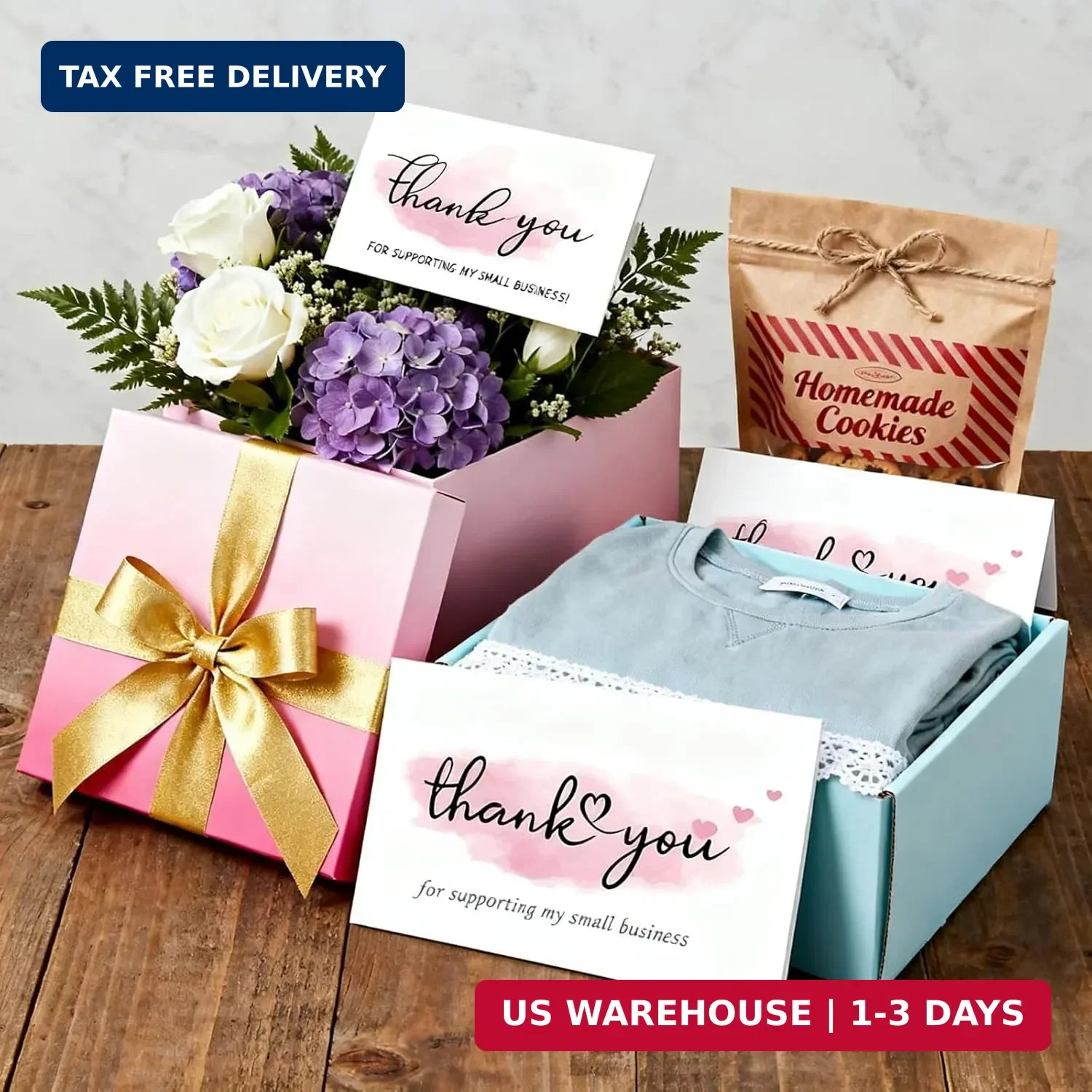 120PCS Thank You Cards Small Business,6 Styles Pink Thank You For Supporting My