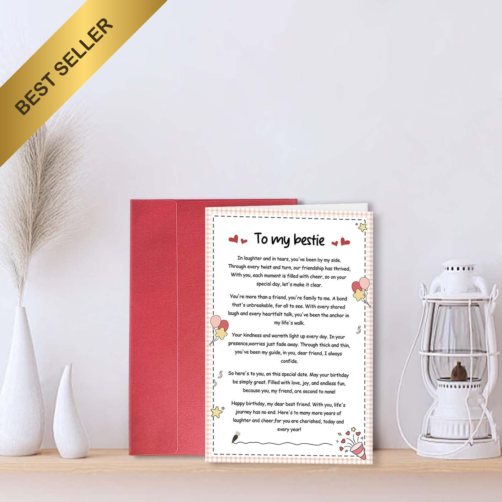 Best Friend Birthday Card With Poem For Her Happy Birthday Gift For Bestie BFF