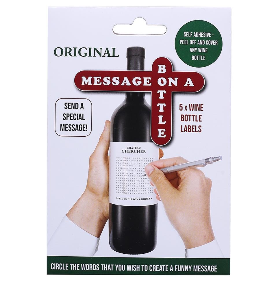 5-Pack Crossword Puzzle Wine Bottle Labels + 3-Pack Gift Wrapping Paper – COMBO!