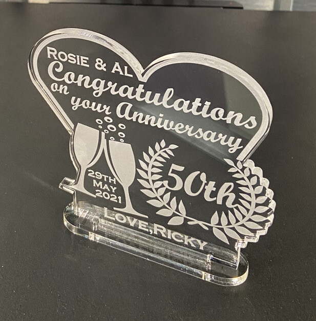 personalised Anniversary Gift Keepsake 1st 25th FREE GIFT BAG 30 40 50 60 75