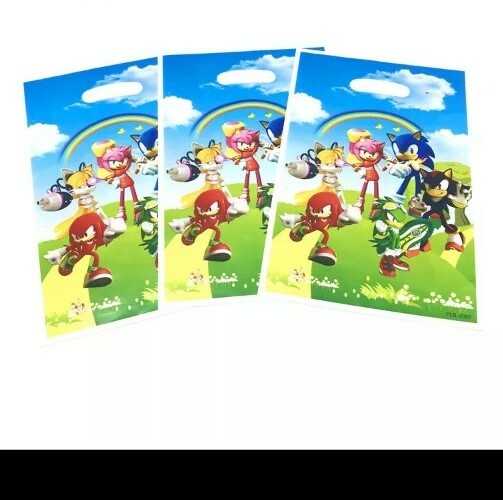 20 Pcs Set, sonic Candy plastic bags Kids Birthday Party Supplies