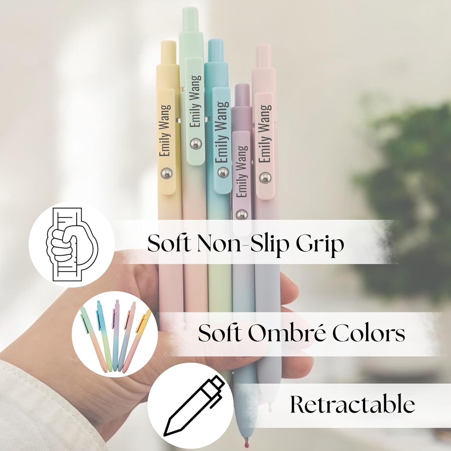 Engraved Ombre Pen – Personalized Pastel Gradient Pens, Back to School Gift