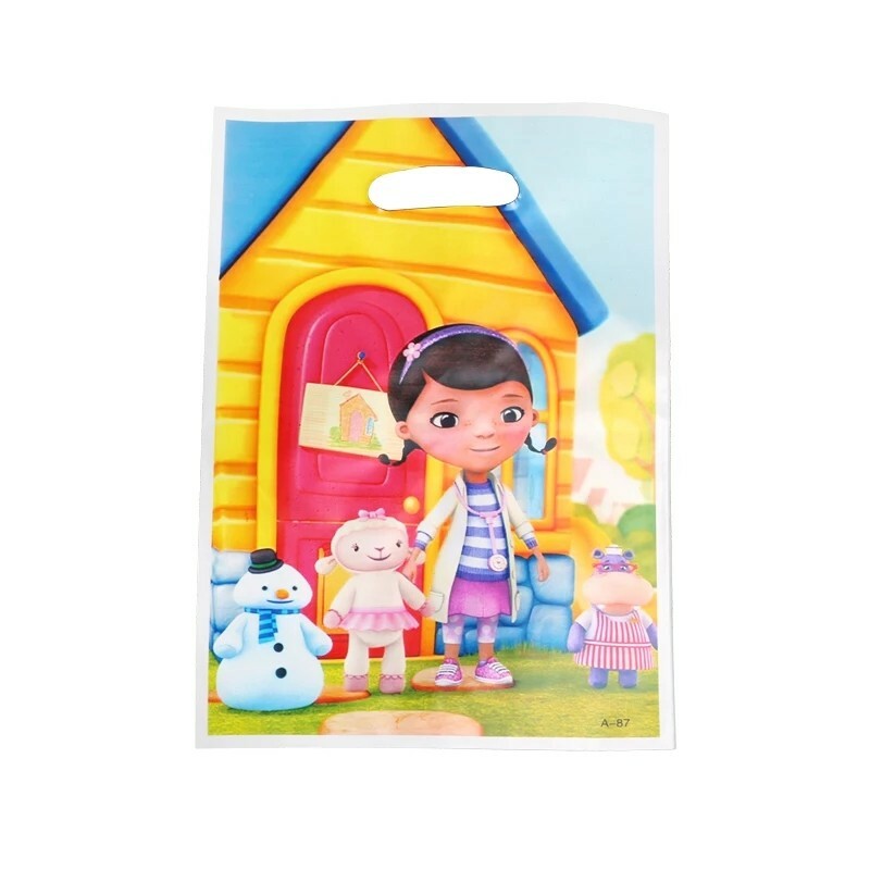 20 Pcs Set, Dr Mcstuffins Candy plastic bags Kids Birthday Party Supplies