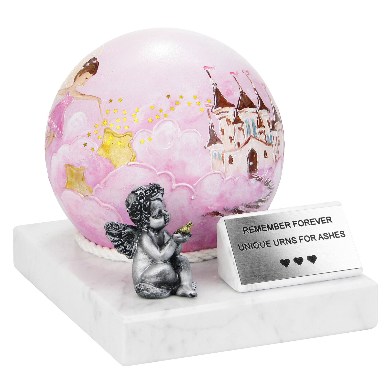 Pink urn for baby girl, unique child urn, infant urn for ashes, baby girl urn
