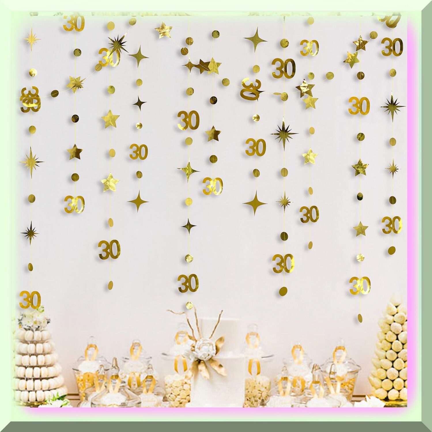 30th Birthday Metallic Garland Set