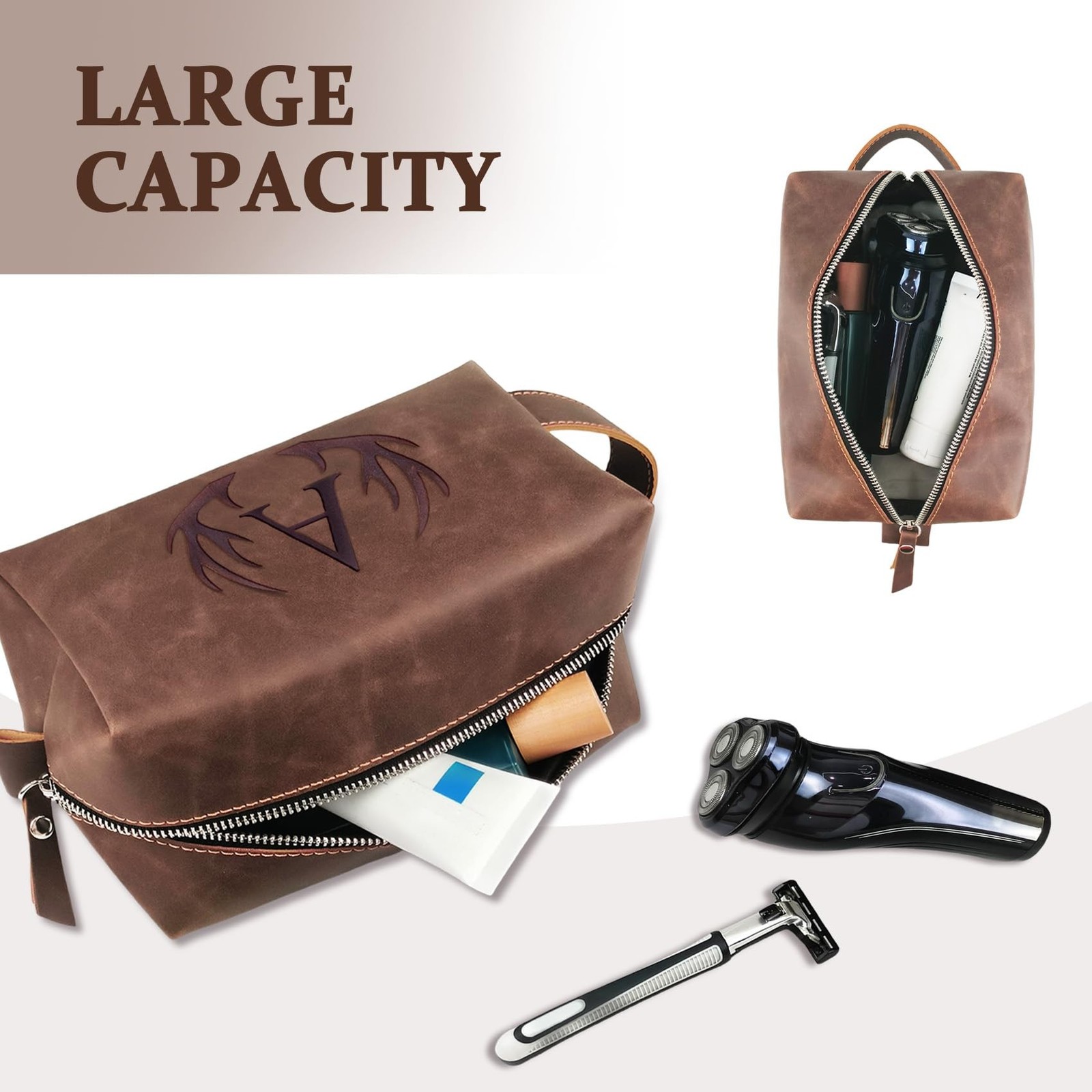 Personalized Toiletry Bag for Men Engraved Initial Cool Gifts for Dad Husband…