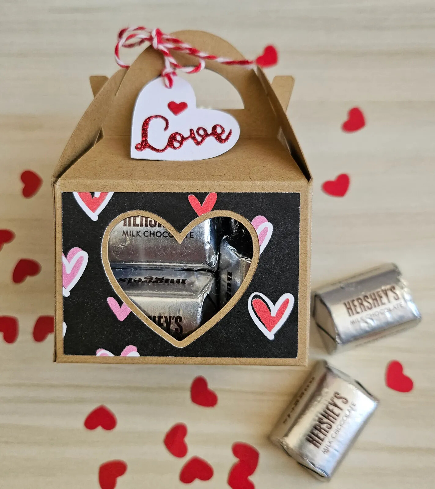 Valentine’s Day Treat Boxes, Favors Treat Boxes, Gable Boxes w/Heart Window