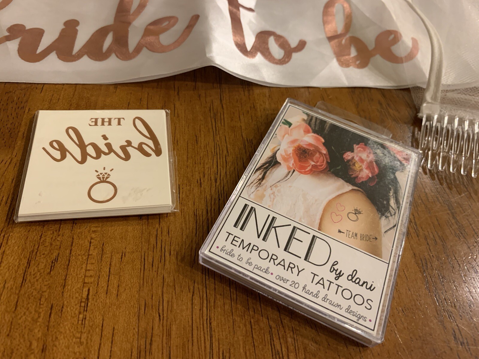 Bachelorette Party 9 Wine Glasses Sash Veil Tattoos Bride