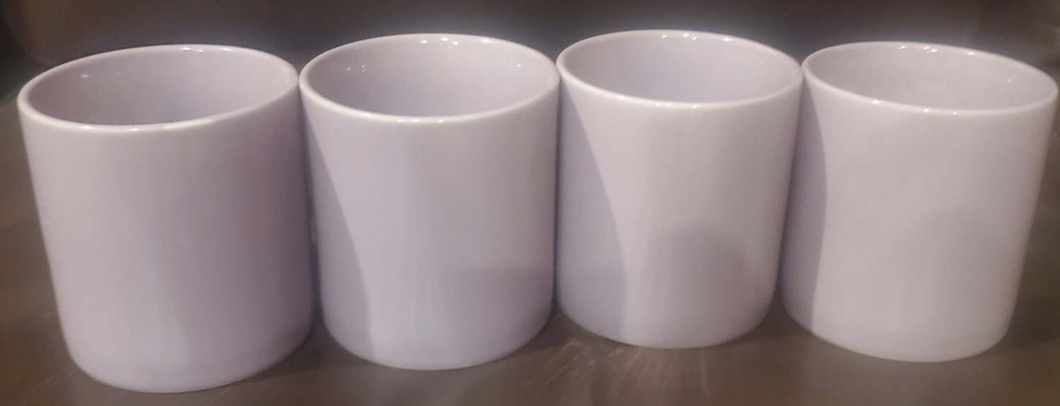 Ceramic Coffee Mug – Set of 4 Lavender 12oz mugs – Used