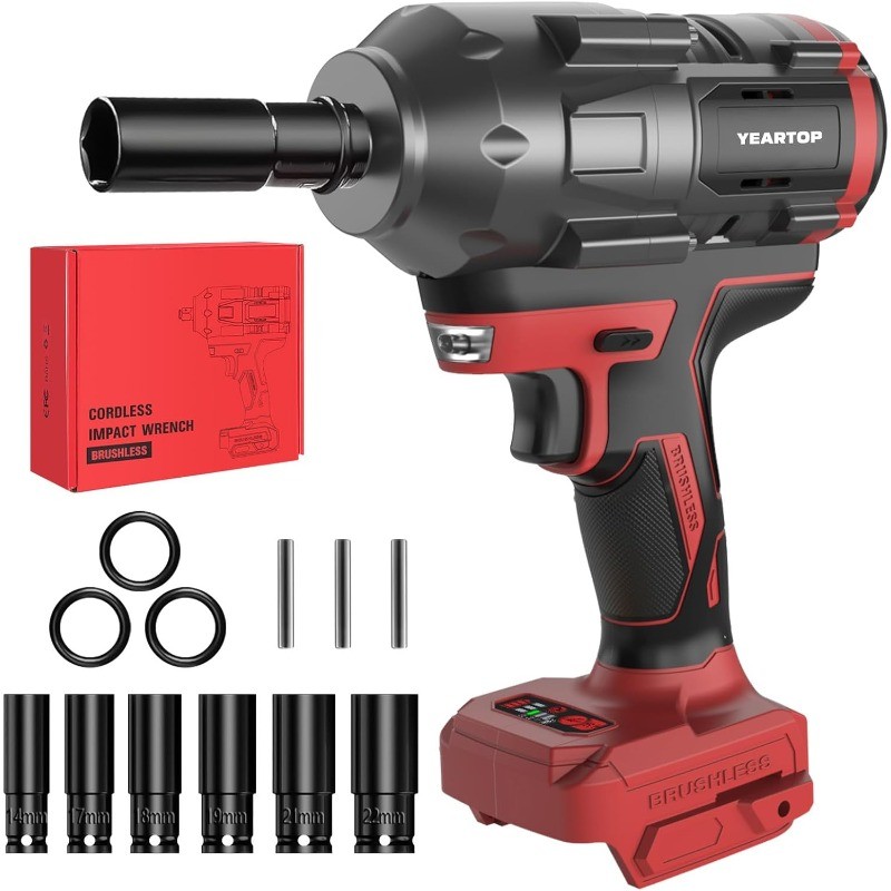 mpact Wrench 1/2 inch for Miwaukee 18V Battery, 900Ft-lbs(1200N.m) Brushless