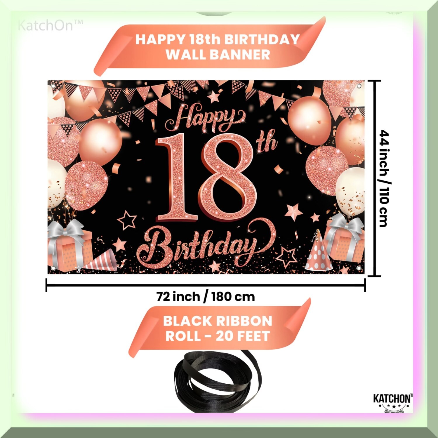 Rose Gold 18th Birthday Celebration Banner