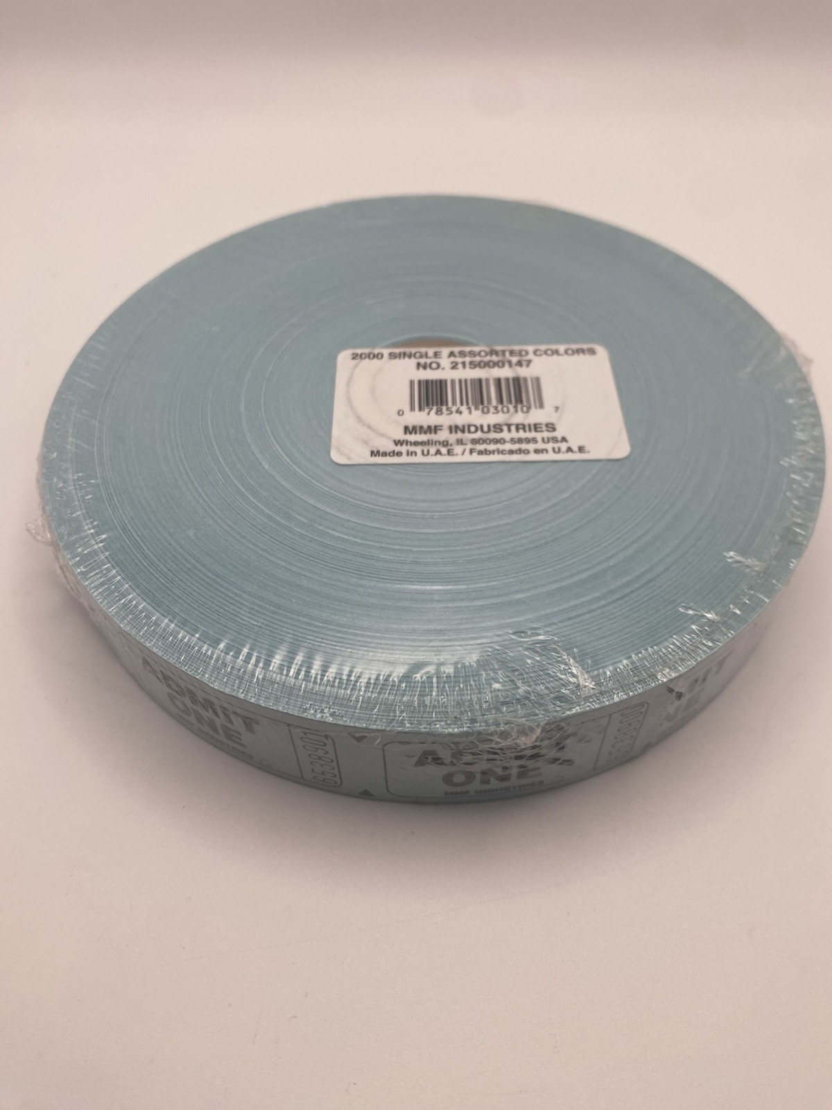 Admit One BLUE Raffle Tickets Roll of 2000 Made In USA MMF #215000147