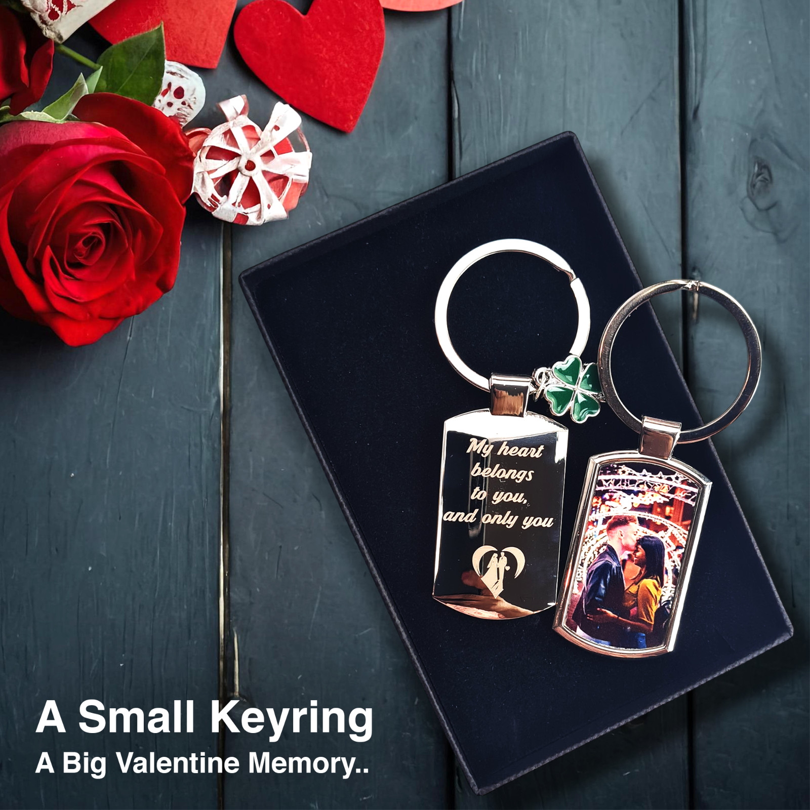 Personalised Engraved Custom Photo Printed Keyring for Daddy Mum, Birthday Gift